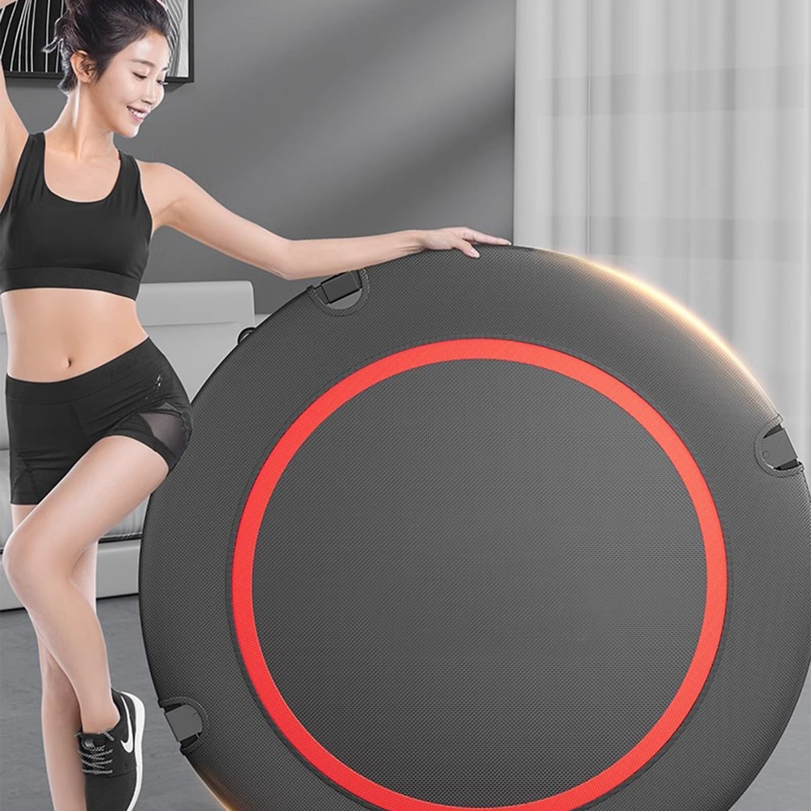 Outdoor Fitness Trampolin mit Faltfunktion Leise und Hohe Elastizität Ideal für Erwachsene Indoor/Outdoor Perfekt für Garten und Home Workout