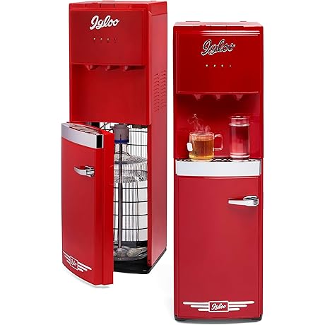 Igloo Retro Bottom Load Water Cooler Dispenser - Child Lock, Hot, Cold or Room-Temperature Water
