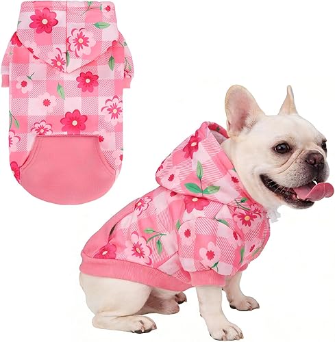 KOOLTAIL Sudadera básica con capucha para perro, suave y cálido, con agujero para la correa y bolsillo, abrigo de invierno para mascotas, ropa para