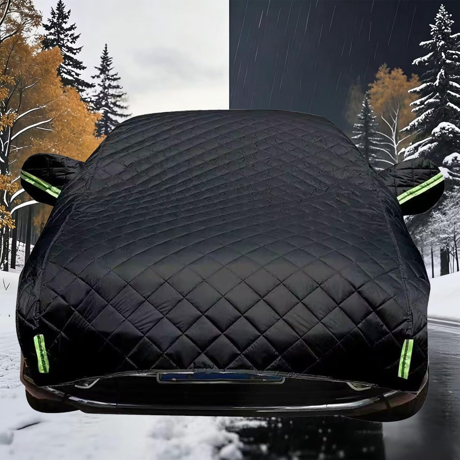 Hail Protector Car Cover for Jeep Renegade (2015-2026),5-Layer Padded Anti-Hail Half Car Covers,Outdoor Waterproof Scratchproof Sun-Resistant(Black)