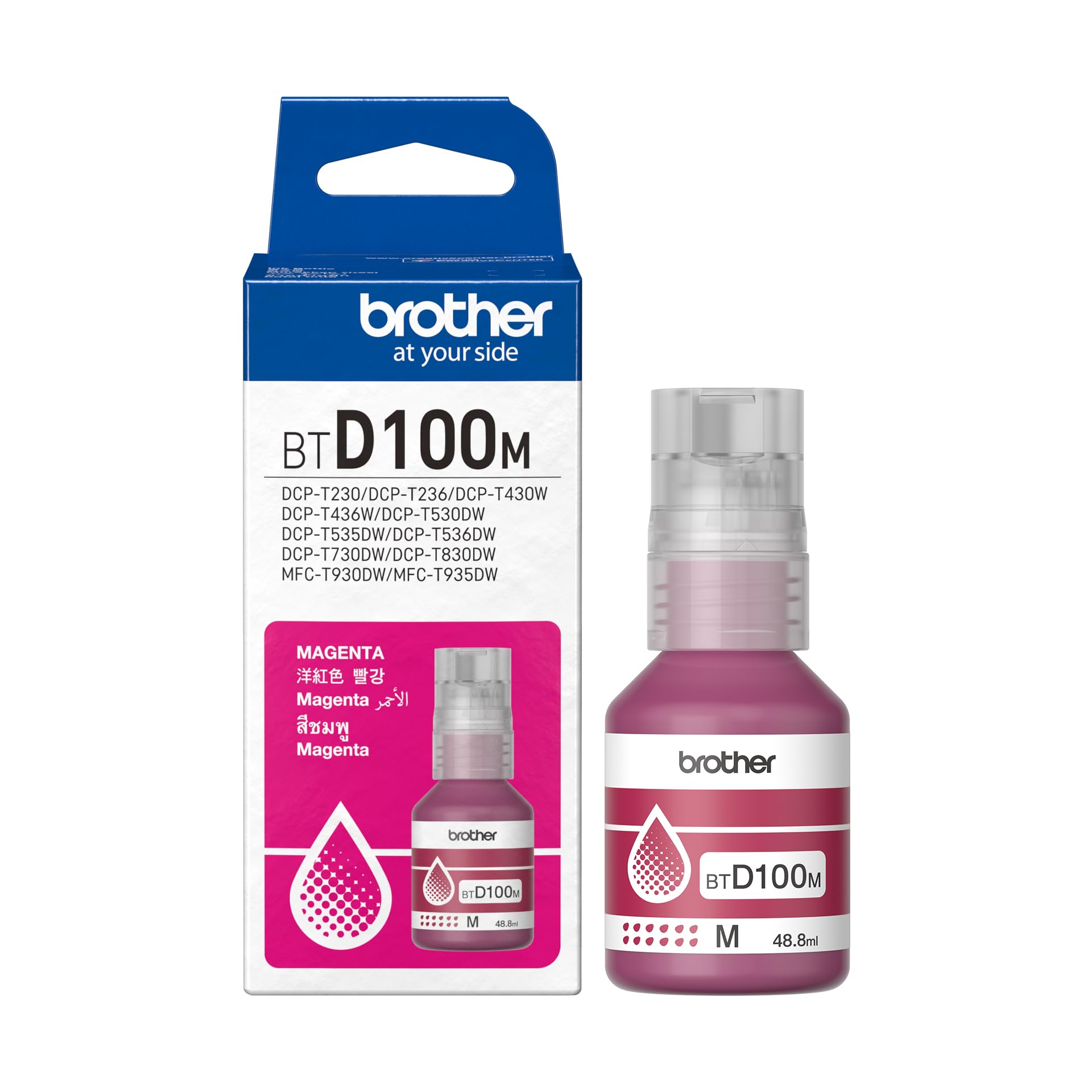 Brother Genuine BTD100M High Yield Magenta Ink Bottle, 5000 Page
