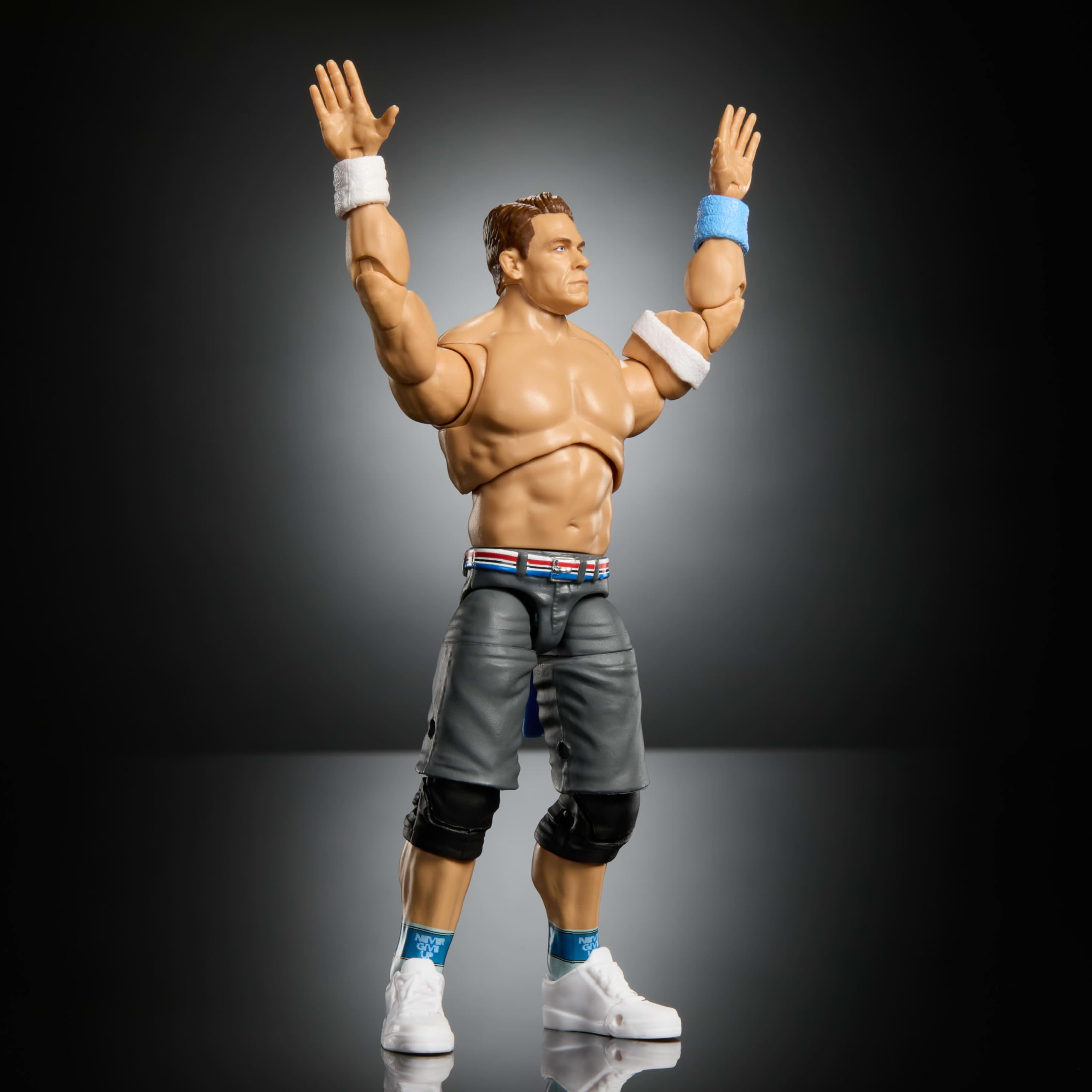 Mattel WWE Ultimate Edition John Cena Figurka i akcesoria Zestaw, figurka (ok. 15 cm w skali), wymienne głowy i dłonie, 30 punktów ruchu, zabawka dla dzieci 8+, fanów i kolekcjonerów, JHV97