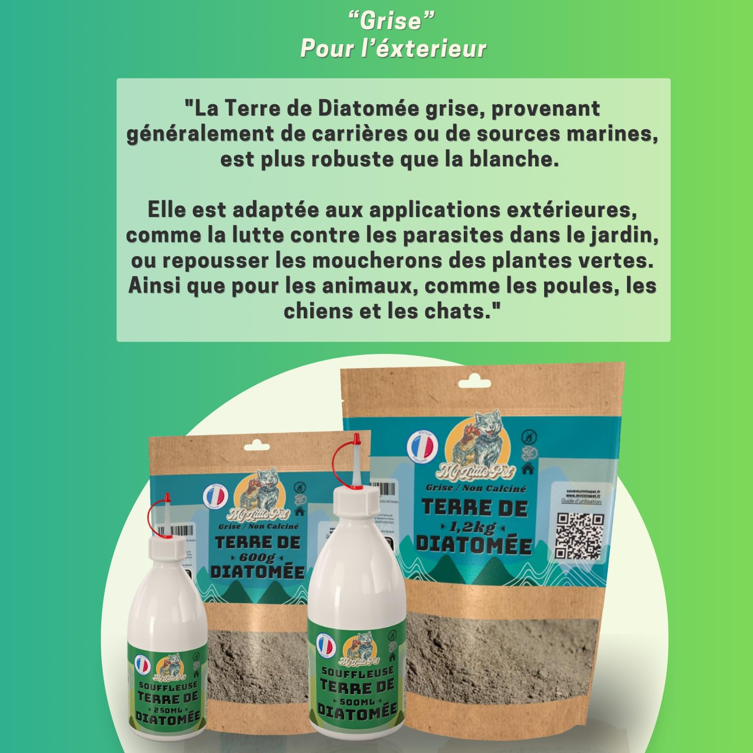 [2.5Kg Seau + Souffleuse 100ml] 100% Terre de Diatomée Alimentaire Blanche | Terre de Diatomée Punaise de Lit | Poudre de Diatomée Cafard | Terre de Diatomée (Seau 2.5Kg (5L) + Souffleuse 100ml)