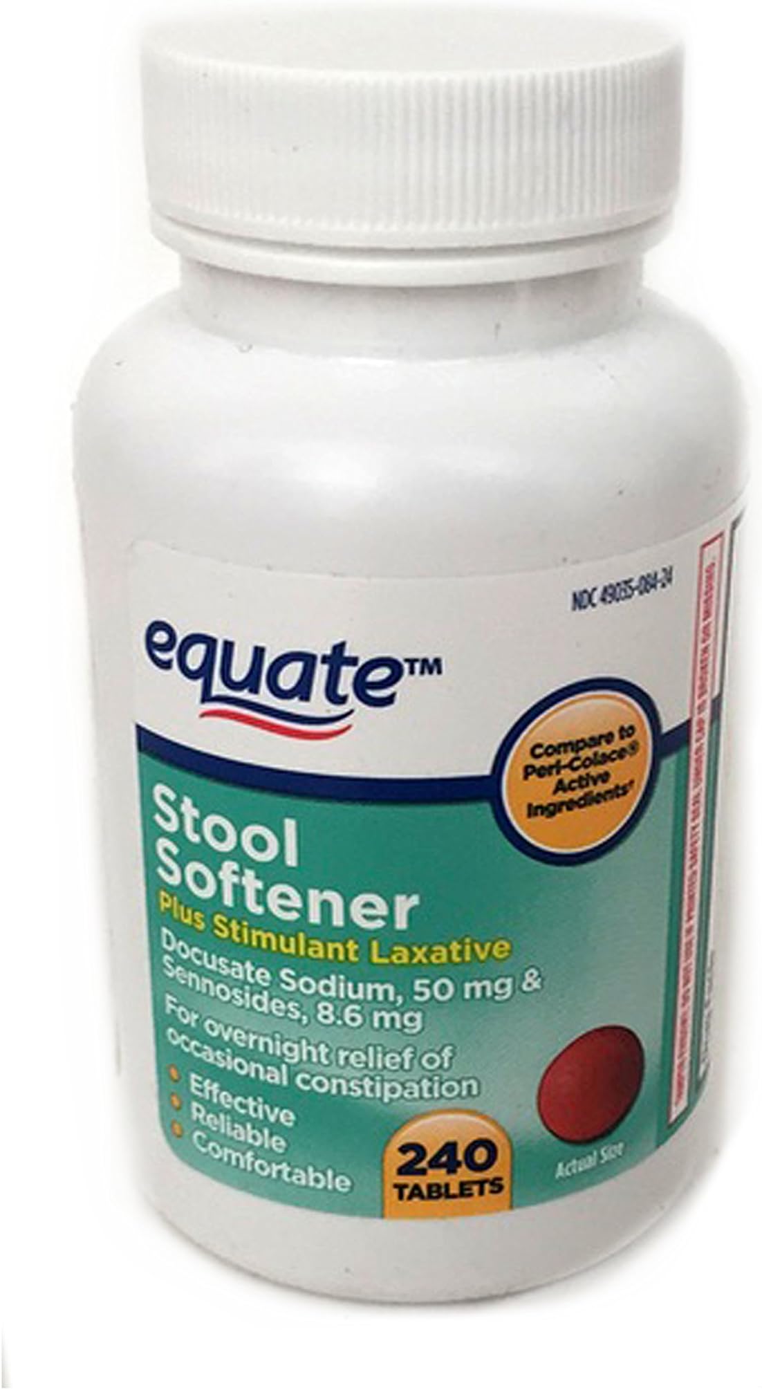 Equate - Stool Softener Plus Stimulant Laxative, 240 Tablets (Compare to Peri-Colace)