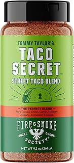 Fire & Smoke Society Taco Secret Taco Seasoning Mix | XLarge Bottle | Fajita Seasoning Mix, Carnitas, Meat, Mexican Spice Blend | MSG Free, Gluten Free, Non-GMO | 9.2 oz