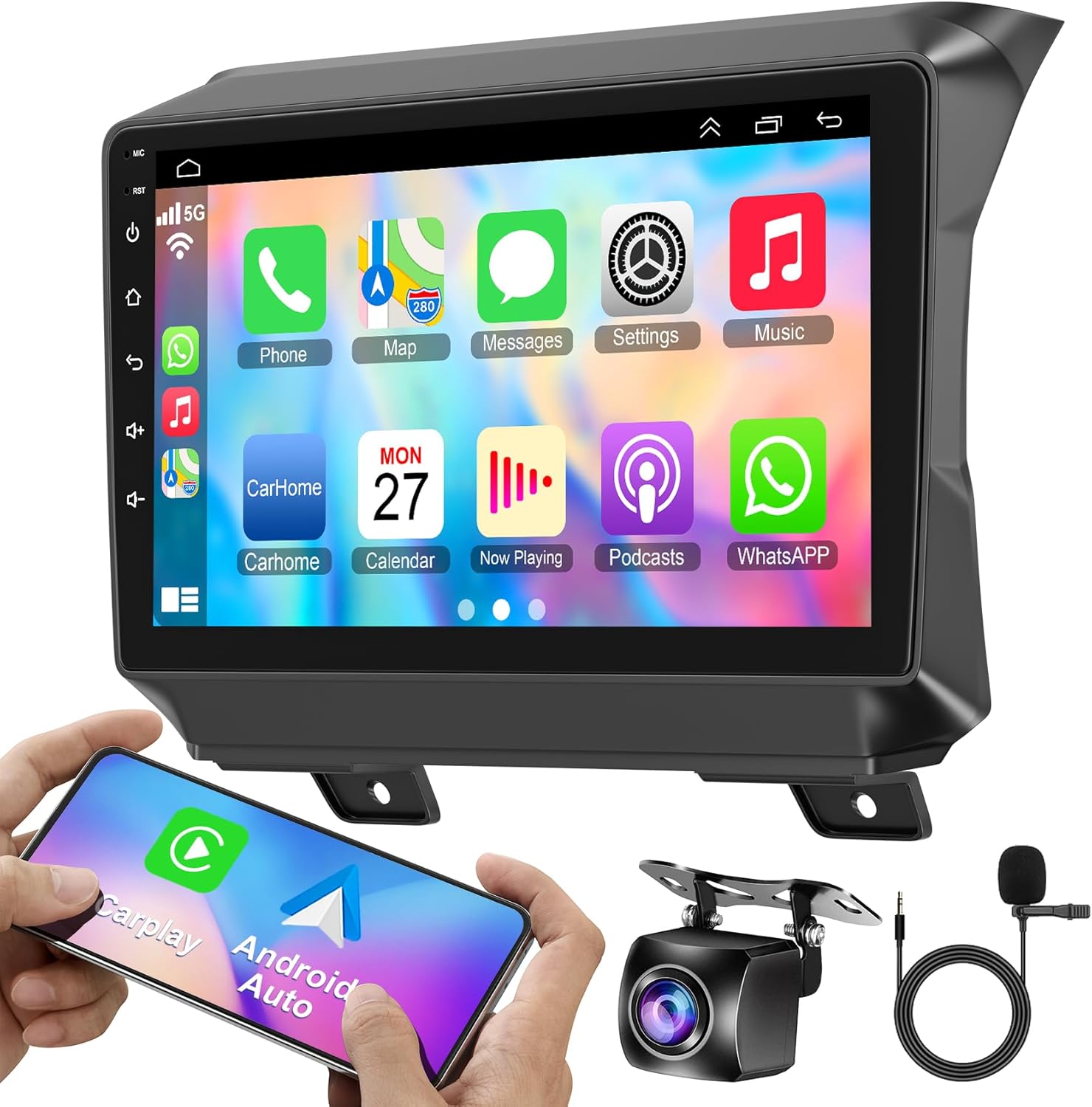 4G+64G Car Radio Stereo for Jeep Wrangler JL 2018-2021 & Gladiator JT 2020-2021, Wireless Carplay&Android Auto with Android 13 Support Bluetooth/Voice Control/GPS/WiFi/Back-up Camera/SWC/FM