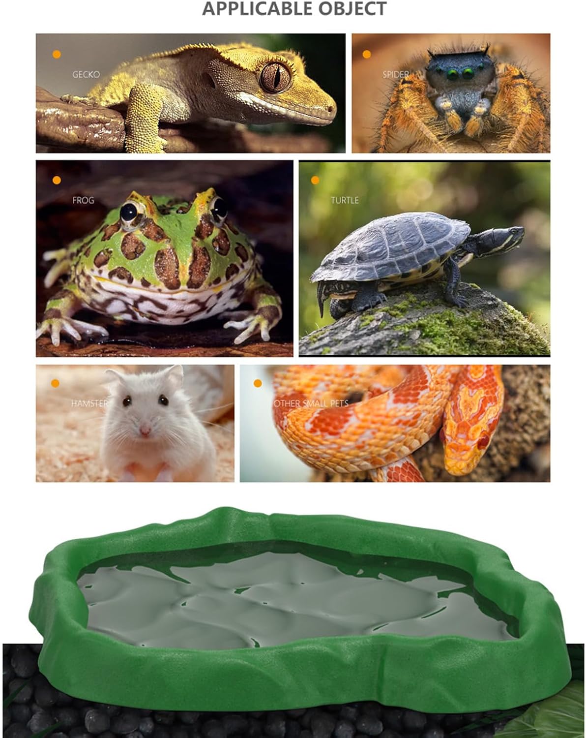 3PCS Habitat Dish Bath Bowl & Feeder for Tree Frogs Snakes Terrarium Decoration Reptiles Bowl