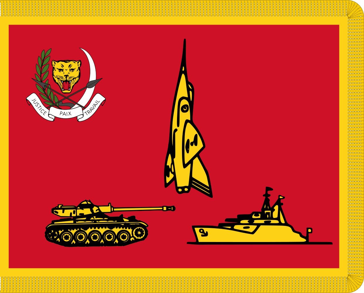 Drapeau Zaïre présidentiel grand format pour salon et bureau