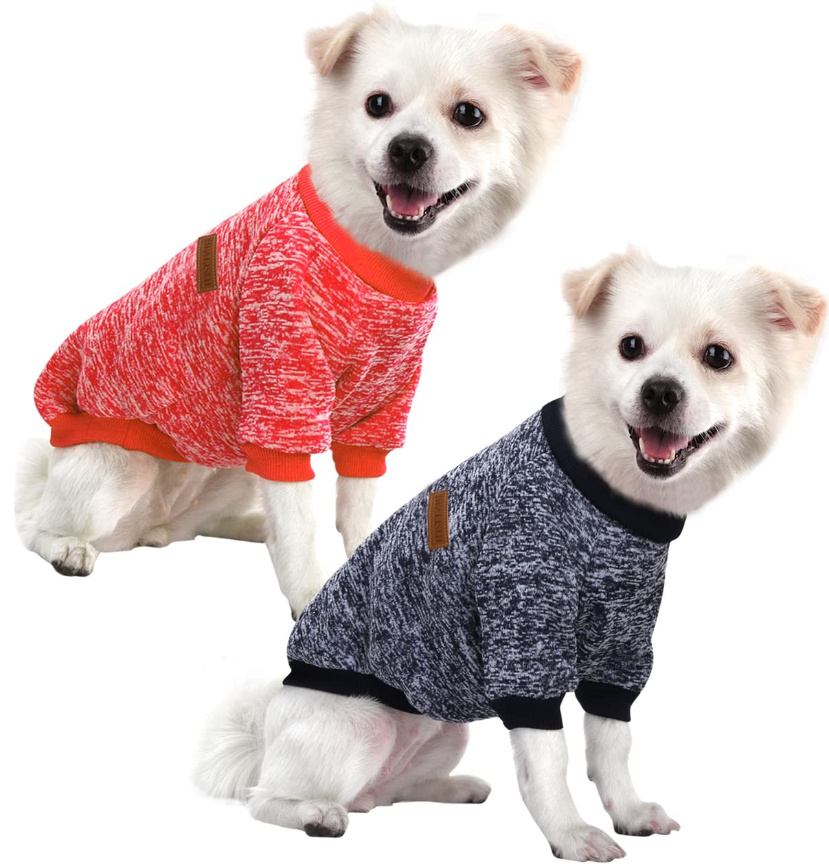 Maglione Per Cane Taglia M - Pile Morbido, Blu+Grigio | HuaLiSiJi - Foto 7