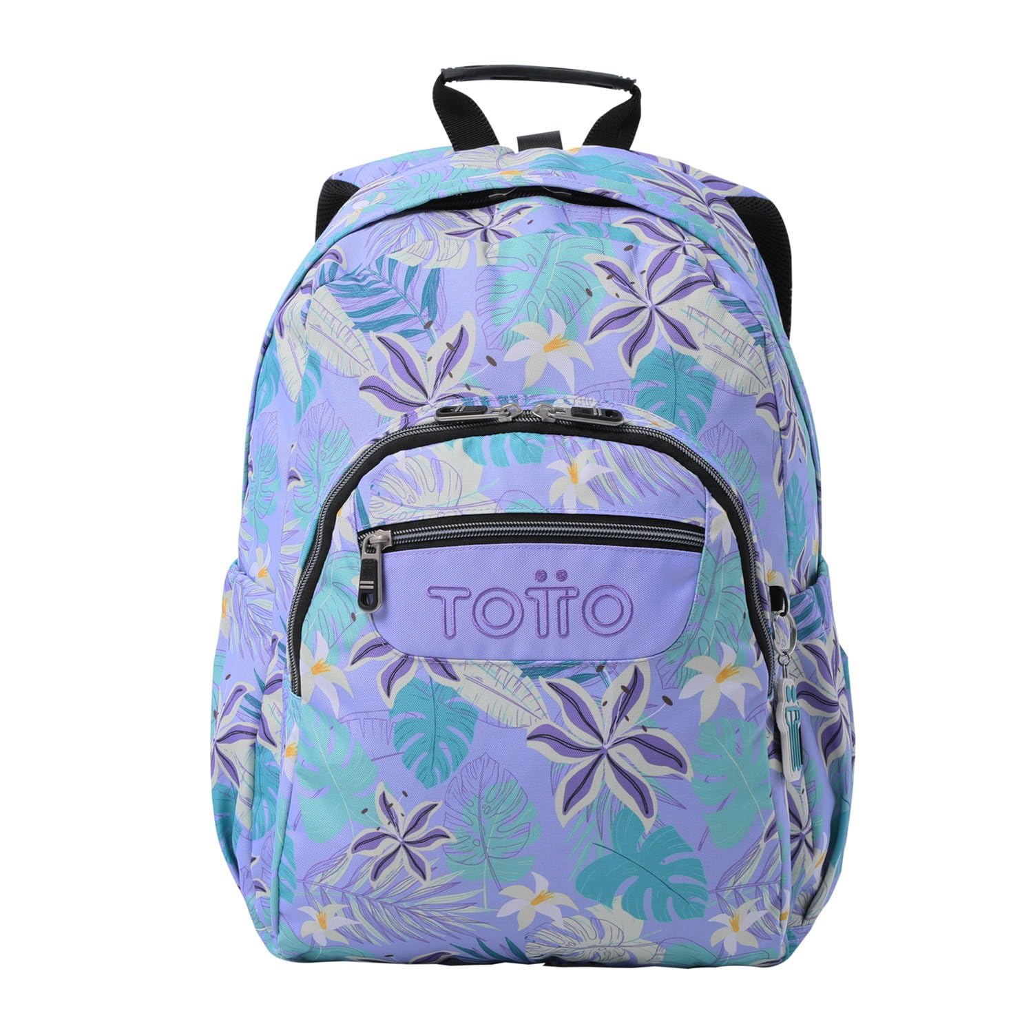 TOTTO Mochila Escolar Adaptable a Carro, Modelo Acuareles, Capacidad 20 L, Bolsillo para Pc 14", 2 Bolsillo Botella, Espaldar Ergonómico con Flujo de Aire, Cómodas Correas en S, Estampado Morado