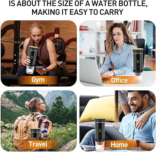 Miniatura 5 de Cafetera espresso portátil para viajes con estuche  Cafetera de viaje autocalentable con USB-C, compatible con café molido, cápsulas NES y DG  Ideal