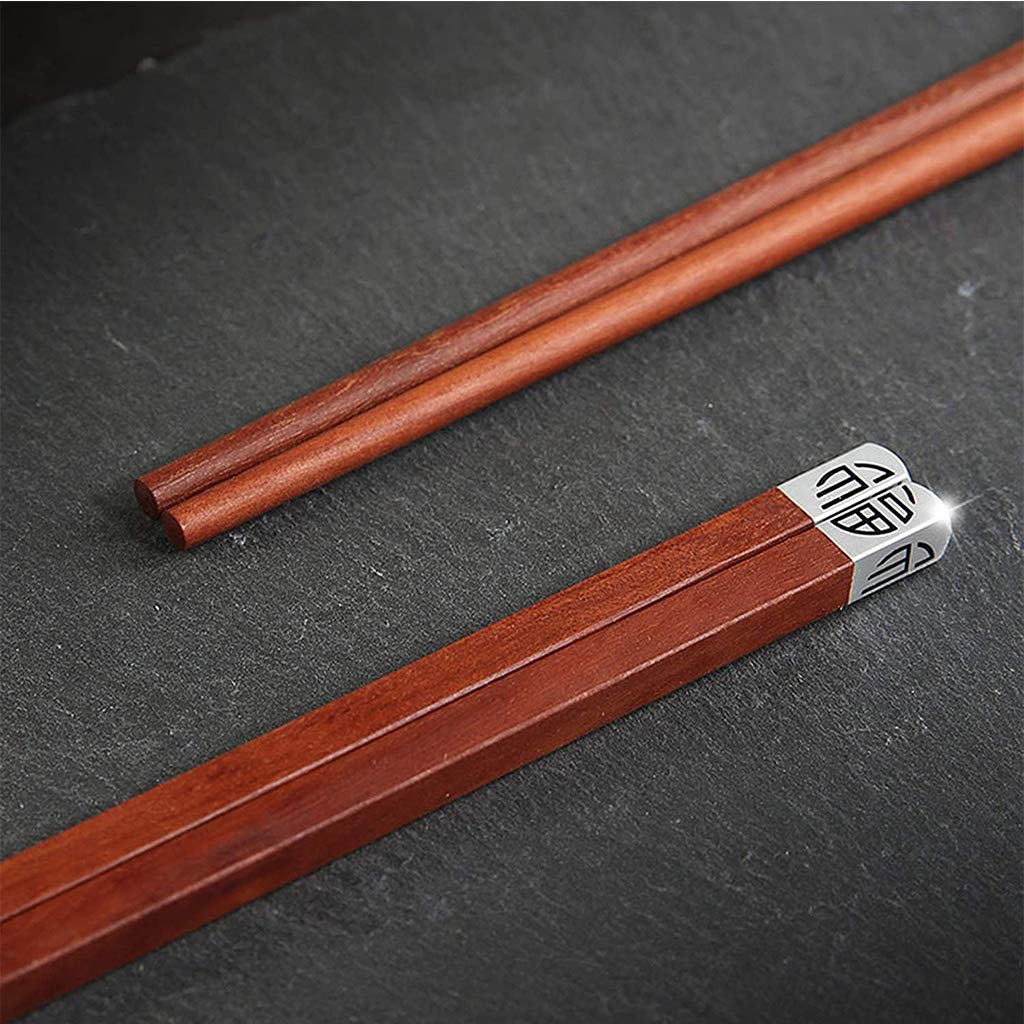Bopstichi di Legno Naturali Set Regalo, 10 Coppie di Bacchette in Legno Riutilizzabili, Lavabili in Lavastoviglie, Fatti a Mano Corse di Sushi Coreane Giapponesi per A