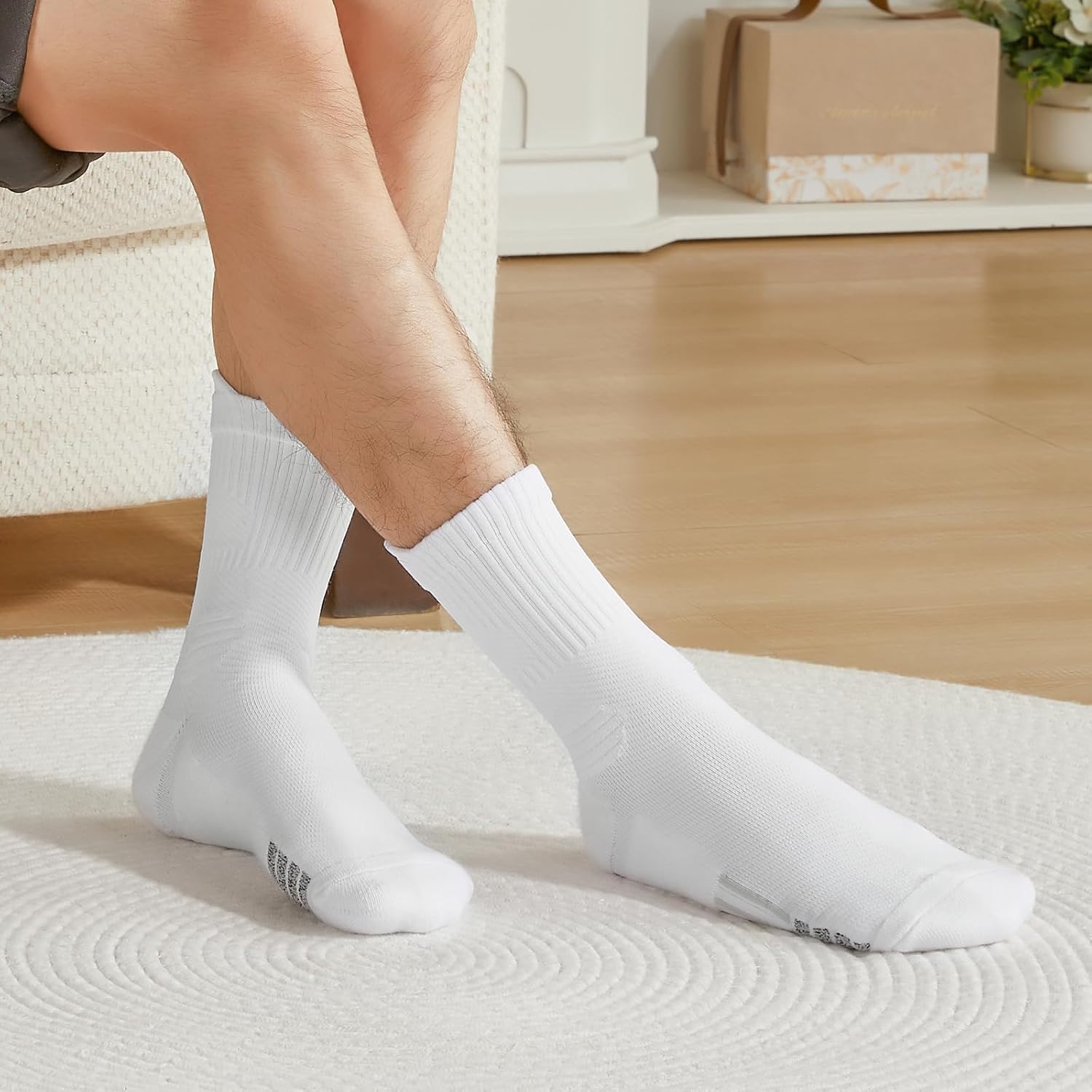 Men's running socks - breathable, cushioned, comfortable and durable - 4 Pairs - Image 2