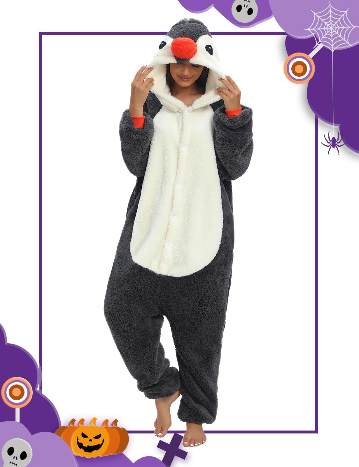 Xinlong Panda Pigiama Intero Inverno Animali Costume Cosplay Halloween Carnevale Donna Adulto Party Jumpsuit Pajama Camicie da Notte Monopezzo Unisex