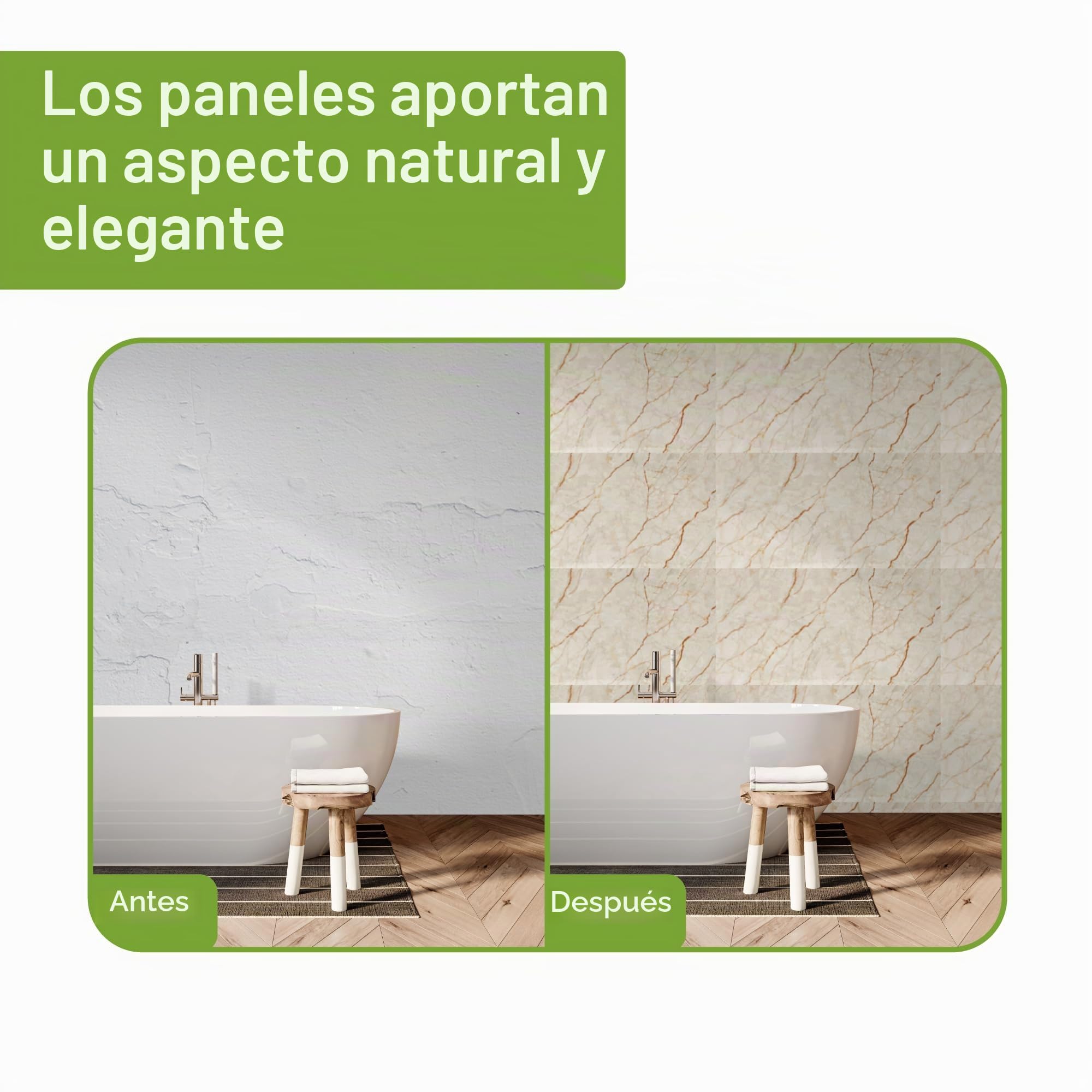 Grace Baltic - Paneles de pared 3D para decoración de pared interior adhesivos, finos y elásticos, de PVC 1,08 m²/6 unidades (Beige Blanco)
