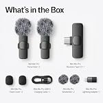 Mini Mic Pro (Latest Model) – #1 Microphone for iPhone & Android, Wireless Mini Microphone, Clear Voice, Noise Cancelling, Lavalier Mic for TikTok, YouTube & Interviews