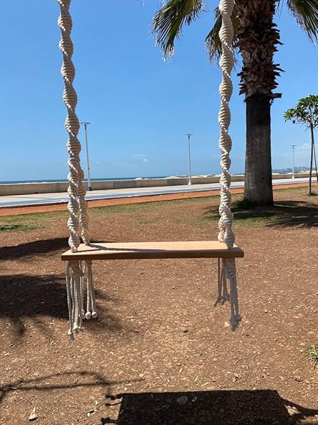 The TOP Knott Beach Macrame Swing, Macrame Wood Swing, Wood Swing, Tree Swing Adult, Boho Swing, Outdoor Swing, Indoor/Outdoor Swing, Wedding Swing
