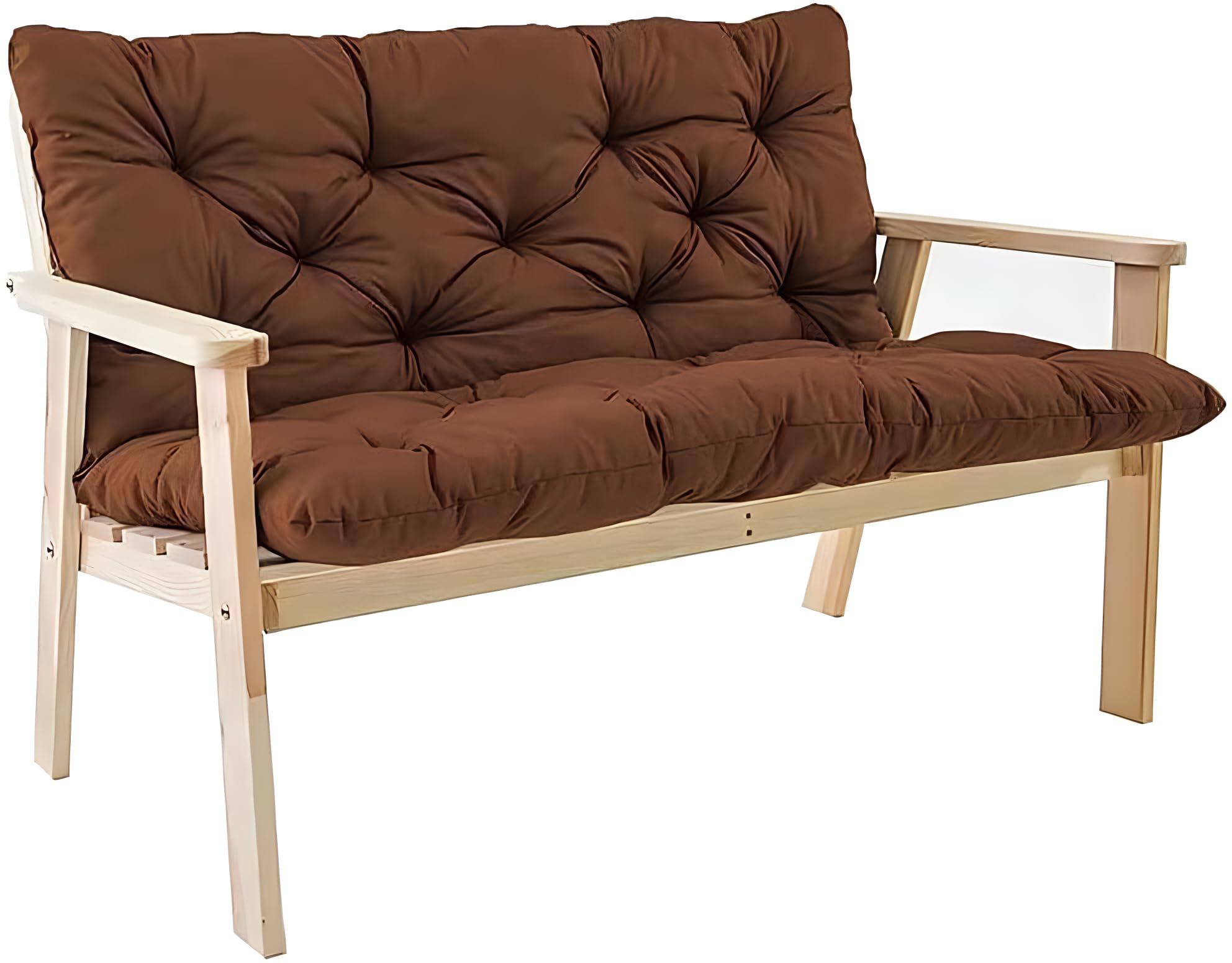 Yuly Cuscino Per Panca Da Giardino Con Schienale, Extra Spesso 8 Cm, 100x100 Cm, 2-3 Posti, Con Cinghie Antiscivolo