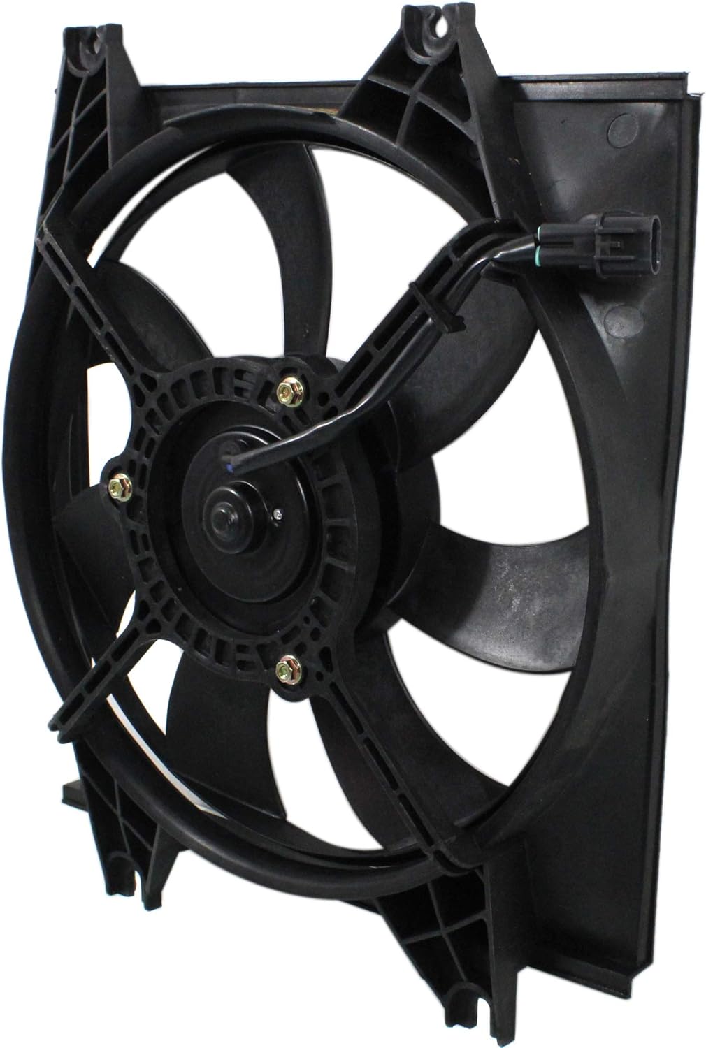 Go-Parts - A/C Condenser Fan Assembly for 2000-2006 Hyundai Accent, Compatible with 1.5L Engine, Automatic Transmission and 1.6L Engine, Hatchback/Sedan, Replacement 2001 2002 2003 2004 2005