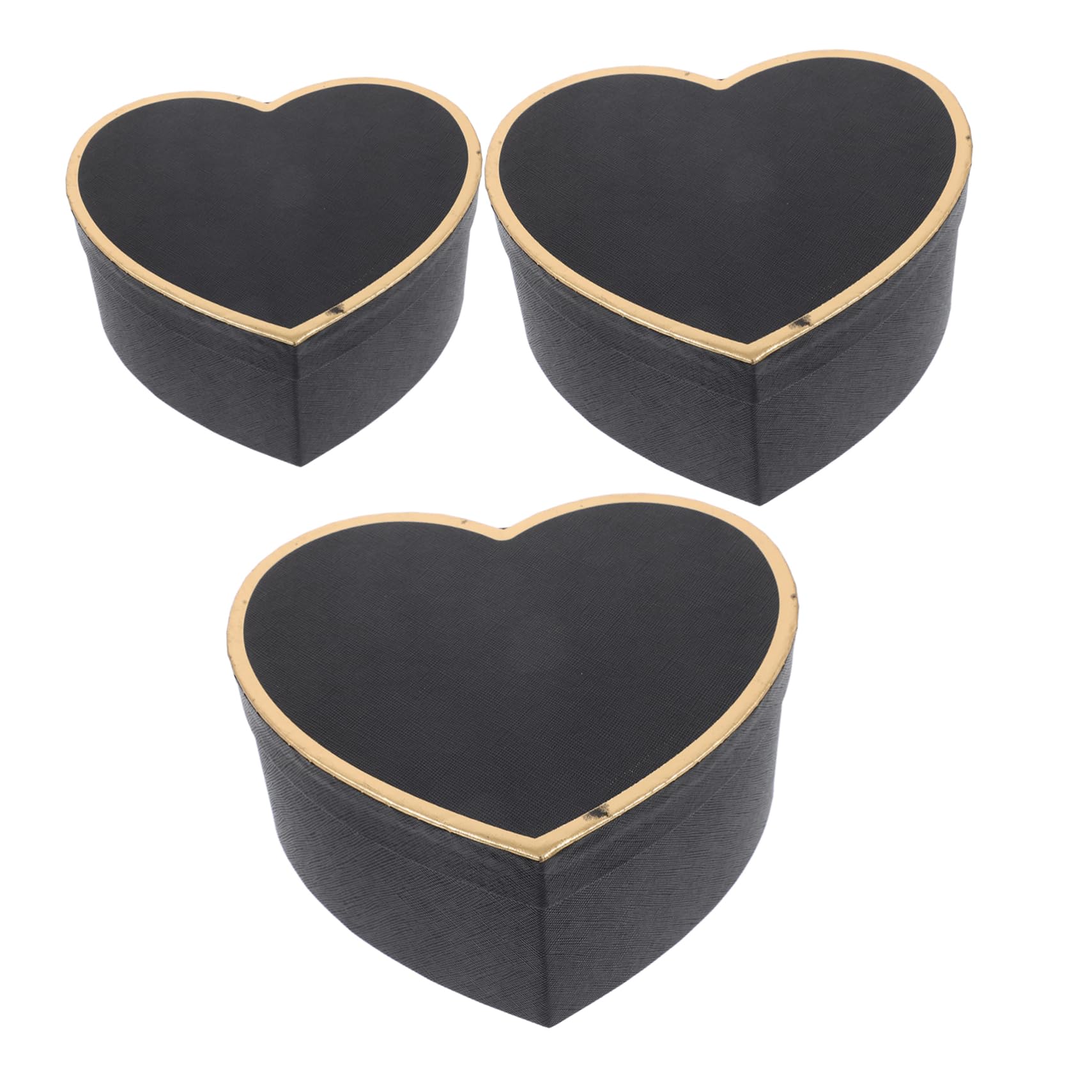 FOMIYES 3 Sätze Herzförmige Geschenkboxen Aus Elegante Verpackungsbox Für Hochzeiten Valentinstag Besondere Anlässe Dekorative Schachteln Für Kleine Schwarze Kartonboxen Mit 3 Stücke * 3