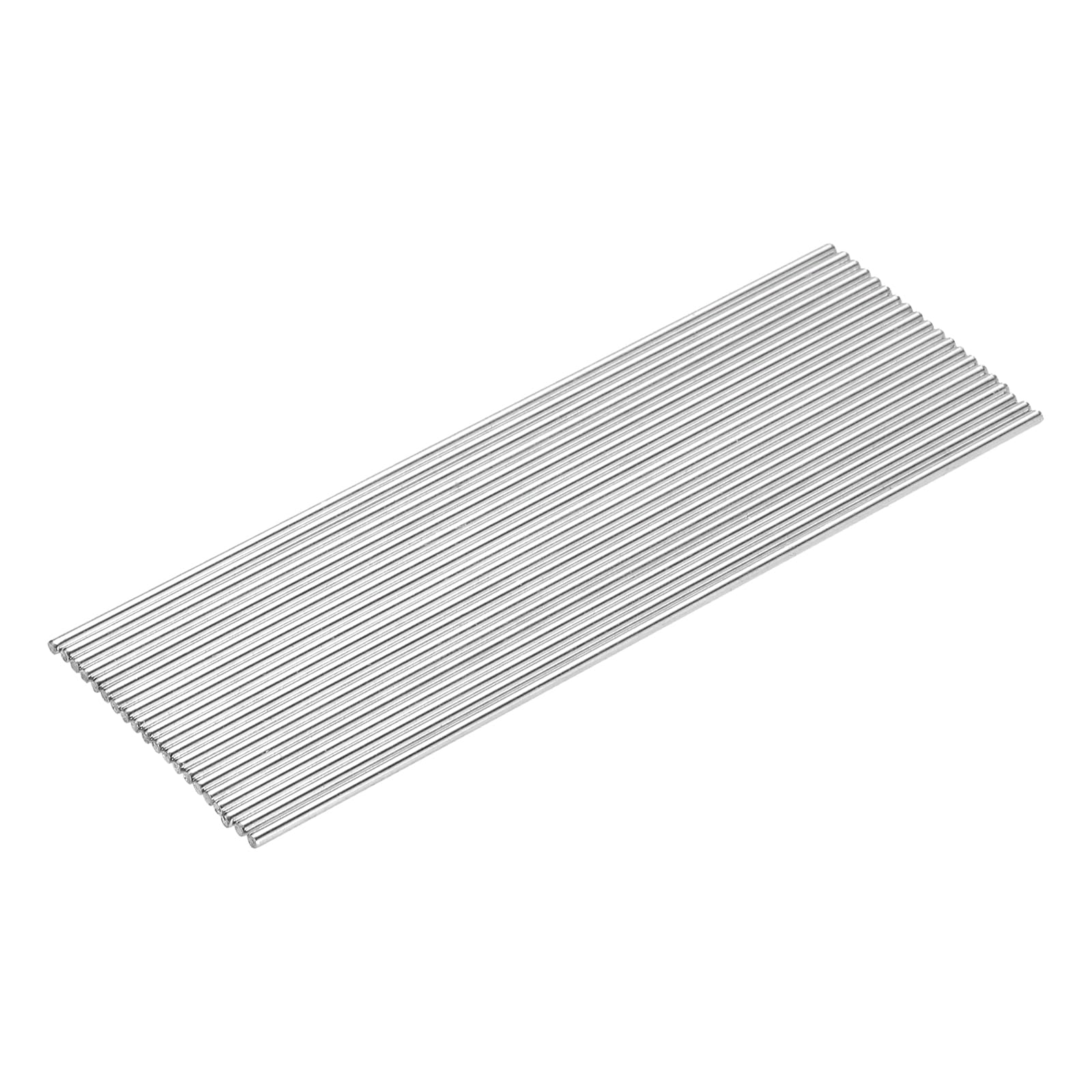 sourcing map 20pcs 2mmx120mm Toys Shaft Round Rod Iron Shaft Silver