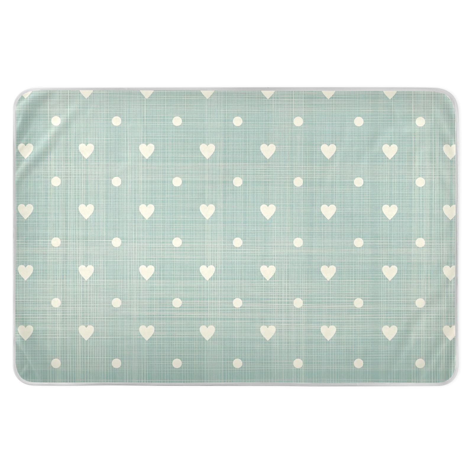Hearts Polka Dot Retro Bed Protector Pads, Adult Pee Pads for Beds Washable, Reusable Underpads for Adults