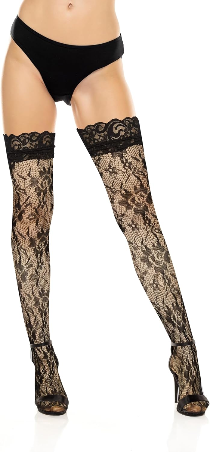 Benefeet Sox Womens Sexy Fishnet Thigh High Socks Black Thin Mesh Tights Long Stockings Nylon Hollow Pantyhose - Image 3