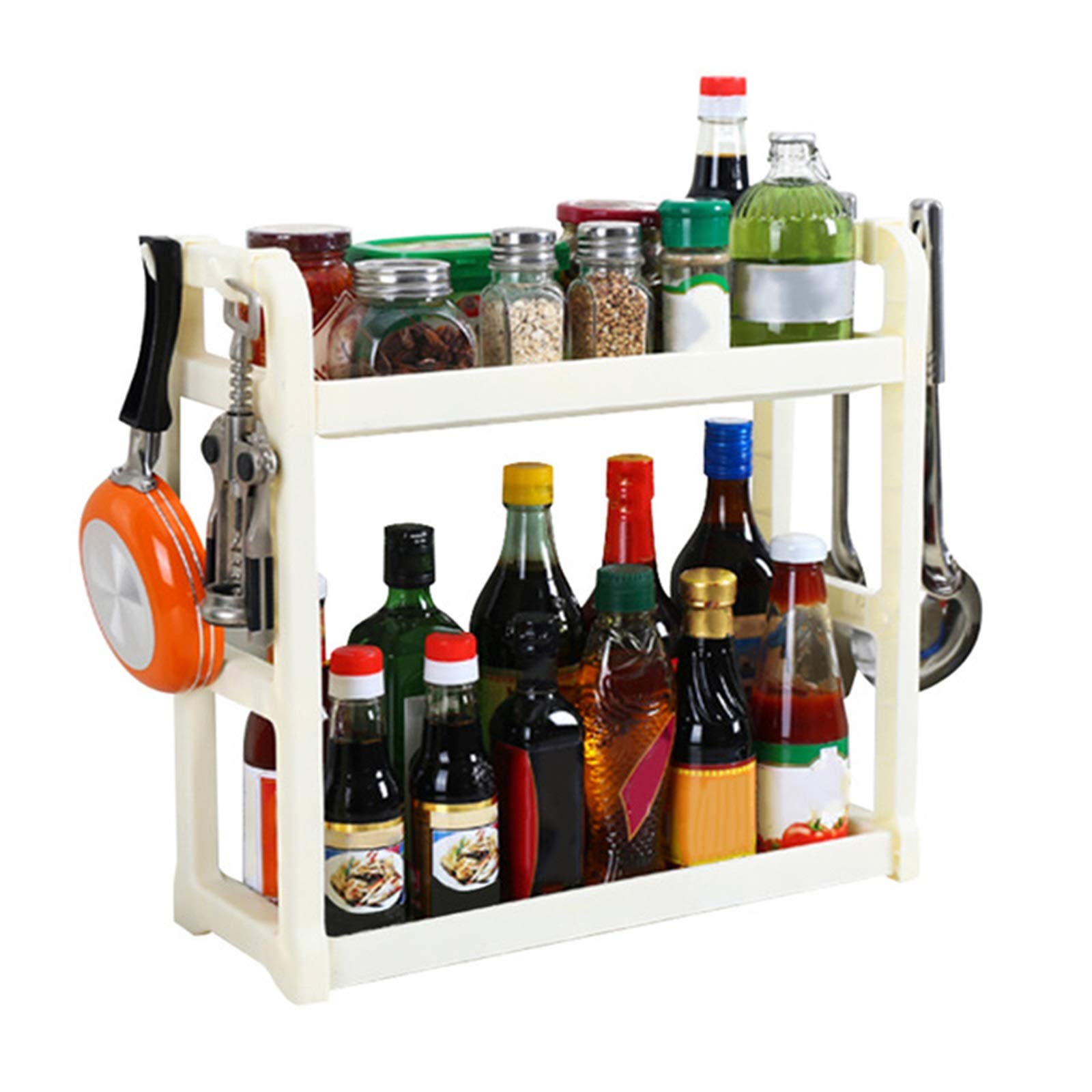 DUMRALBQE Kitchen Condiment Holder Kitchen Cabinet Organizer Spice Rack Standing Shelf Holder for Families and Restaurants