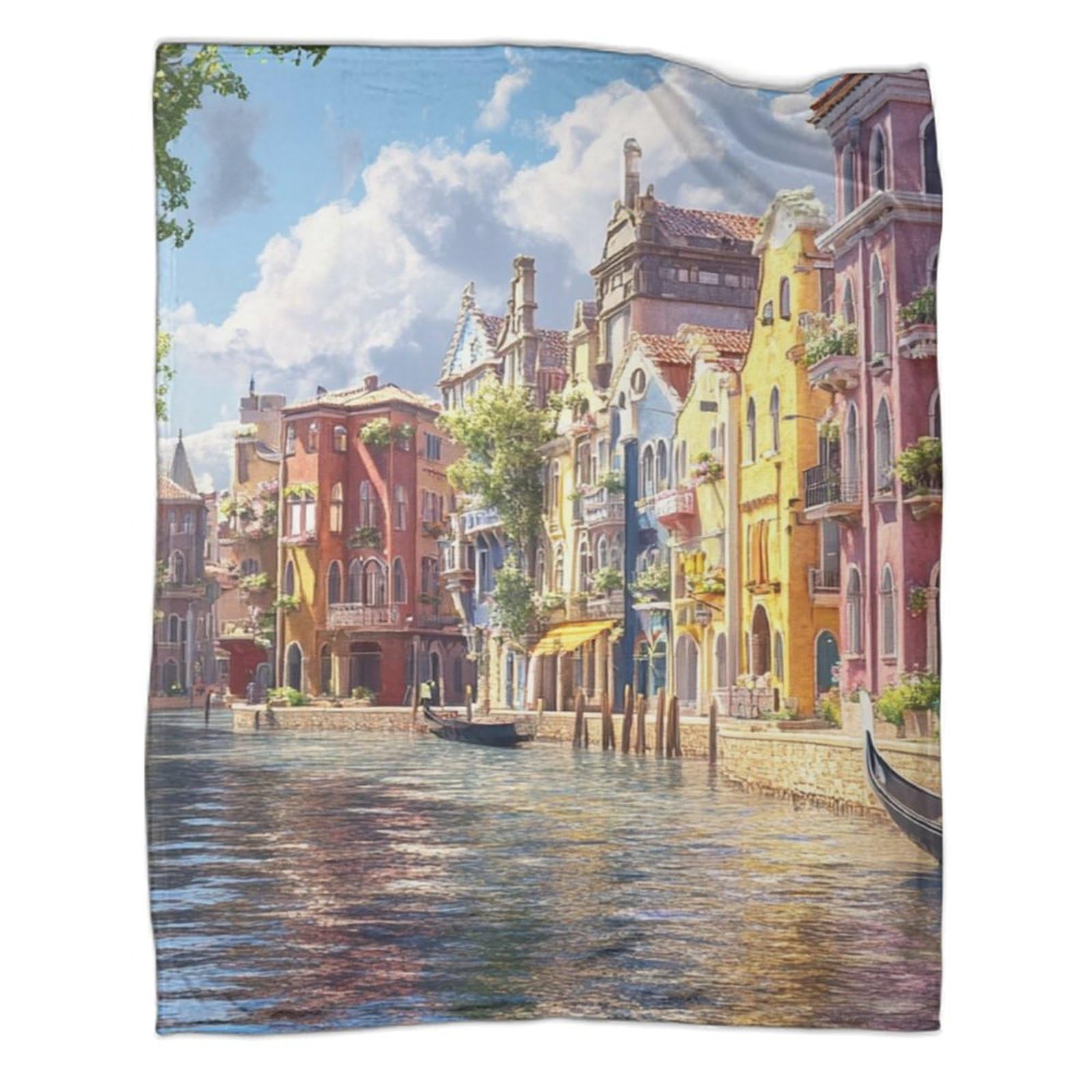 Couverture aquatique Venice City idéale pour le bureau et les moments cocooning