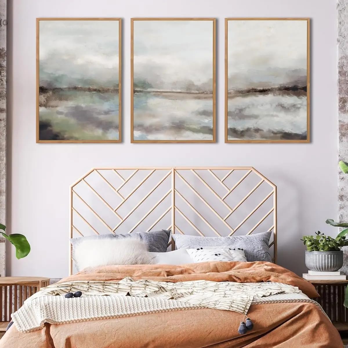 LTjiajuypd Modern Canvas Prints Neutral Abstract Wall Art Watercolor Landscape Home Decor Minimalist Artwork Living Room(35x50cm-3Pcs)