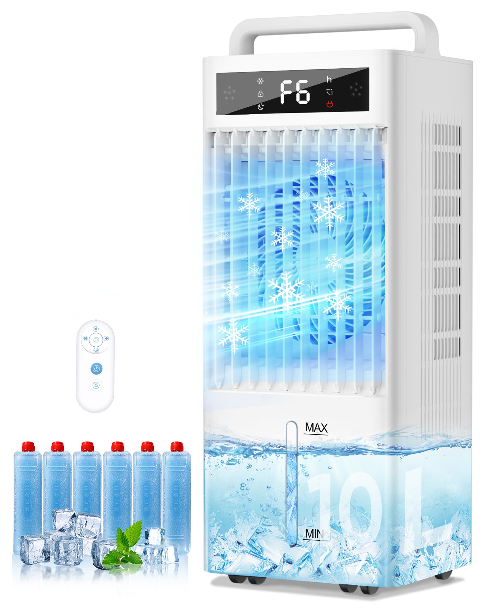 Braveby 冷風機 三面吸風 10L 保冷パック付 2026 Amazon | Braveby 冷風機 強力 10L大容量水タンク+6個専用保冷パック