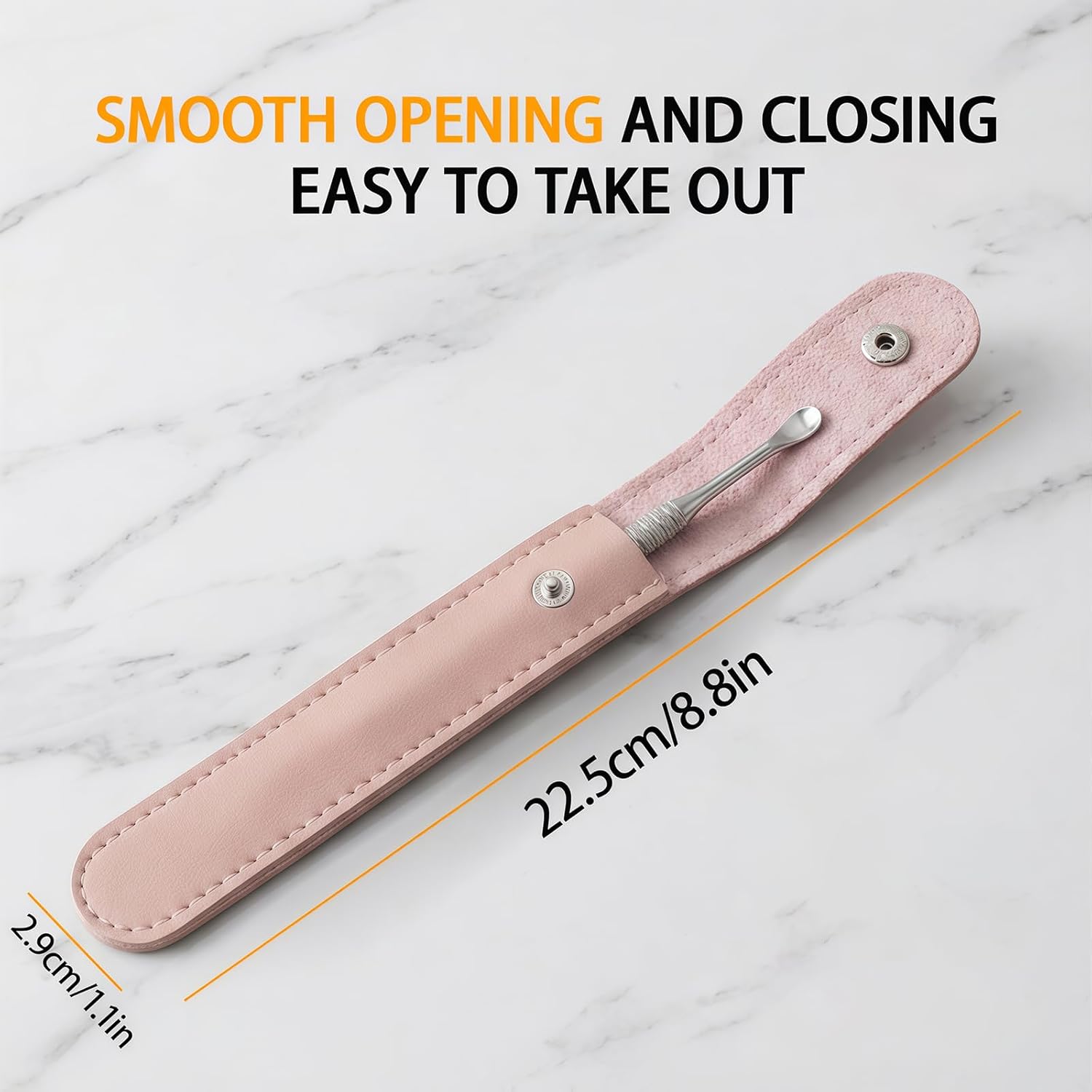 Dual Ended Loop Cuticle Pusher & Cuticle Remover Pre-Treatment Stainless Steel Manicure Nail Tool with 100#/240# Grit Professional Pedicure Care with Storage Bags (Set)