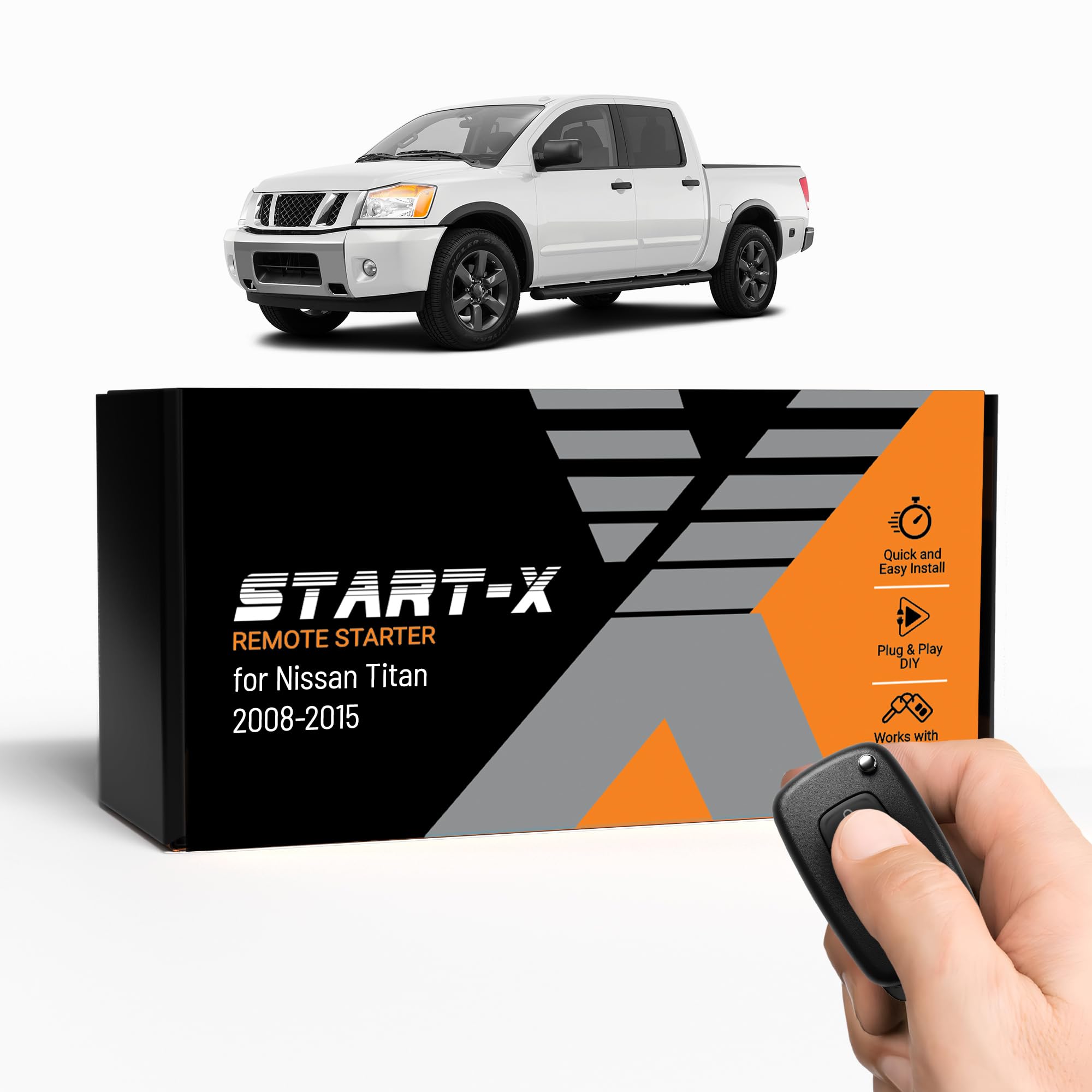 Start-X Remote Starter Kit for Nissan Titan (2008, 2009, 2010, 2011, 2012, 2013, 2014, 2015) Vehicles with Immobilizer | Key Ignition | Plug N Play | Lock 3X to Remote Start | Zero Wire Splicing