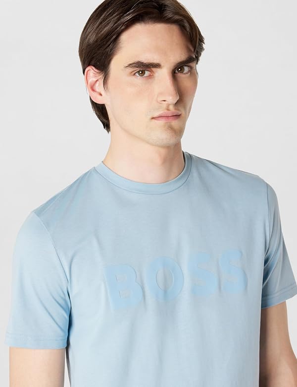 BOSS, Bold Logo Short-Sleeve Jersey T-Shirt, Colony Blue, XL by BOSS - Used condition - Image 3