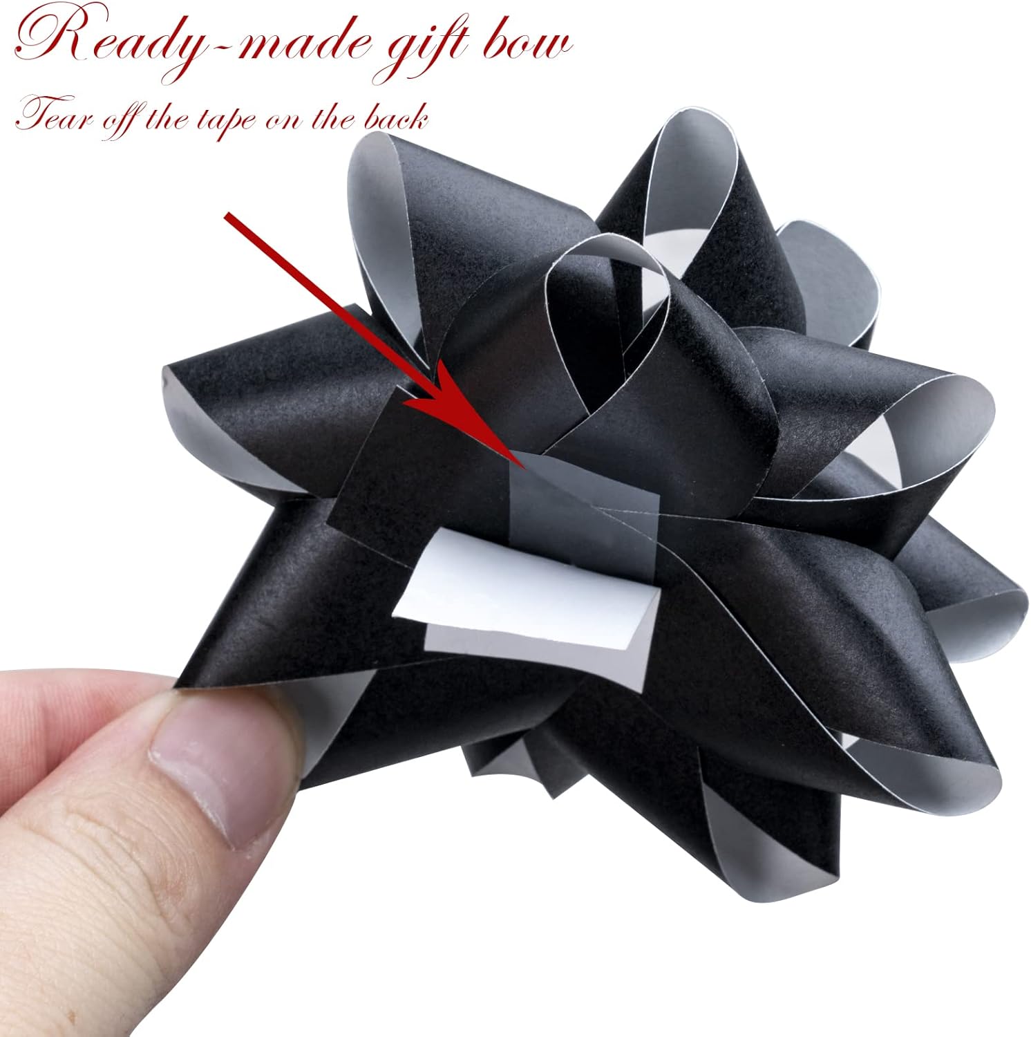 RUSPEPA Paper Christmas Gift Bow Assortment - Black and White Design for Christmas, Holiday, Birthday, Wedding, Baby Shower - Total 14 Bows, 3 Size