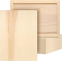 JOIKIT 10-Pack 9x12 Inch Unfinished Wood Canvas Panels - Smooth Pine Cradled Boards for Pouring, Wood Burning, Crafts & Acrylic Art