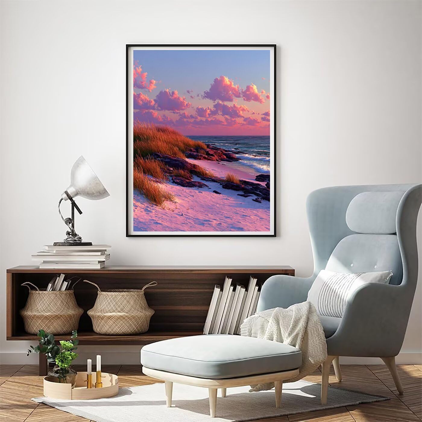 Landschaft Strand Malen Nach Zahlen Erwachsene, Paint by Numbers Adult Anfänger Kreativ Set für, Heimwerk Malen Nach Zahlen Kinder, Pinsel und 36 Acrylfarbe Als, Deko Wohnzimmer 60 x 80 cm BJHWK114
