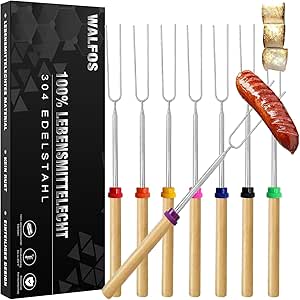 Marshmallow-Bratstäbchen – 10 Teleskop-Spieße Für Lagerfeuer & Camping (86,4 Cm)