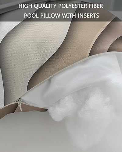 Miniatura 7 de Almohadas geométricas degradadas para exteriores, almohadas estéticas de color verde, marrón y blanco, abstracto, modernas, impermeables, para