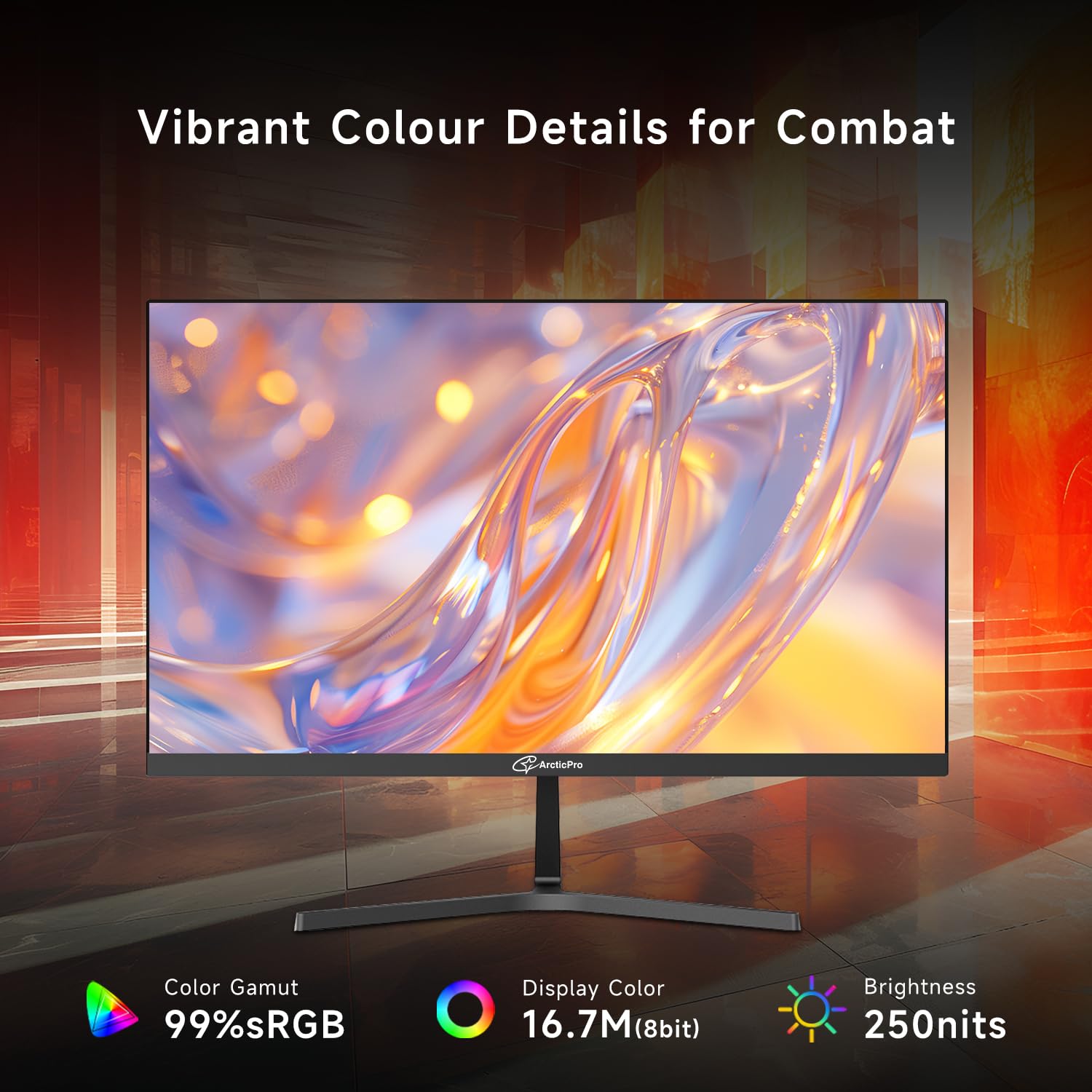 ArcticPro 22 inch 144Hz 100Hz Monitor, Full HD (1920 x 1080p) Computer Monitor, 105% sRGB, 3000:1 Contrast, 3-Sided Frameless, Ultra Slim, VESA, LowBlue Mode, Tilt Adjust, HDMI *1, VGA*1: 22 inch 22" 120Hz FHD