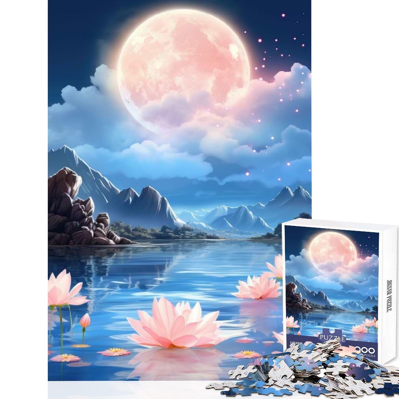Magical Fantasy Landscape Adults 1000 Pieces Puzzle Cognitive Boost Game Tight Lock No Loose Pieces Portable Travel Friendly Fun Game 38x26cm