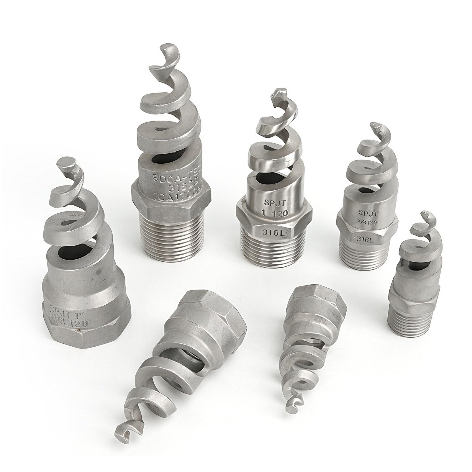 Arroseur de jardin en acier inoxydable 316L avec buse en spirale mâle 1-1/4"