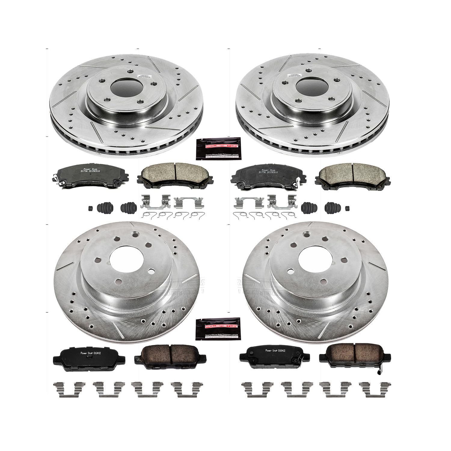 Amazon.co.jp: Power Stop K7584 フロントとリア Z23 カーボン