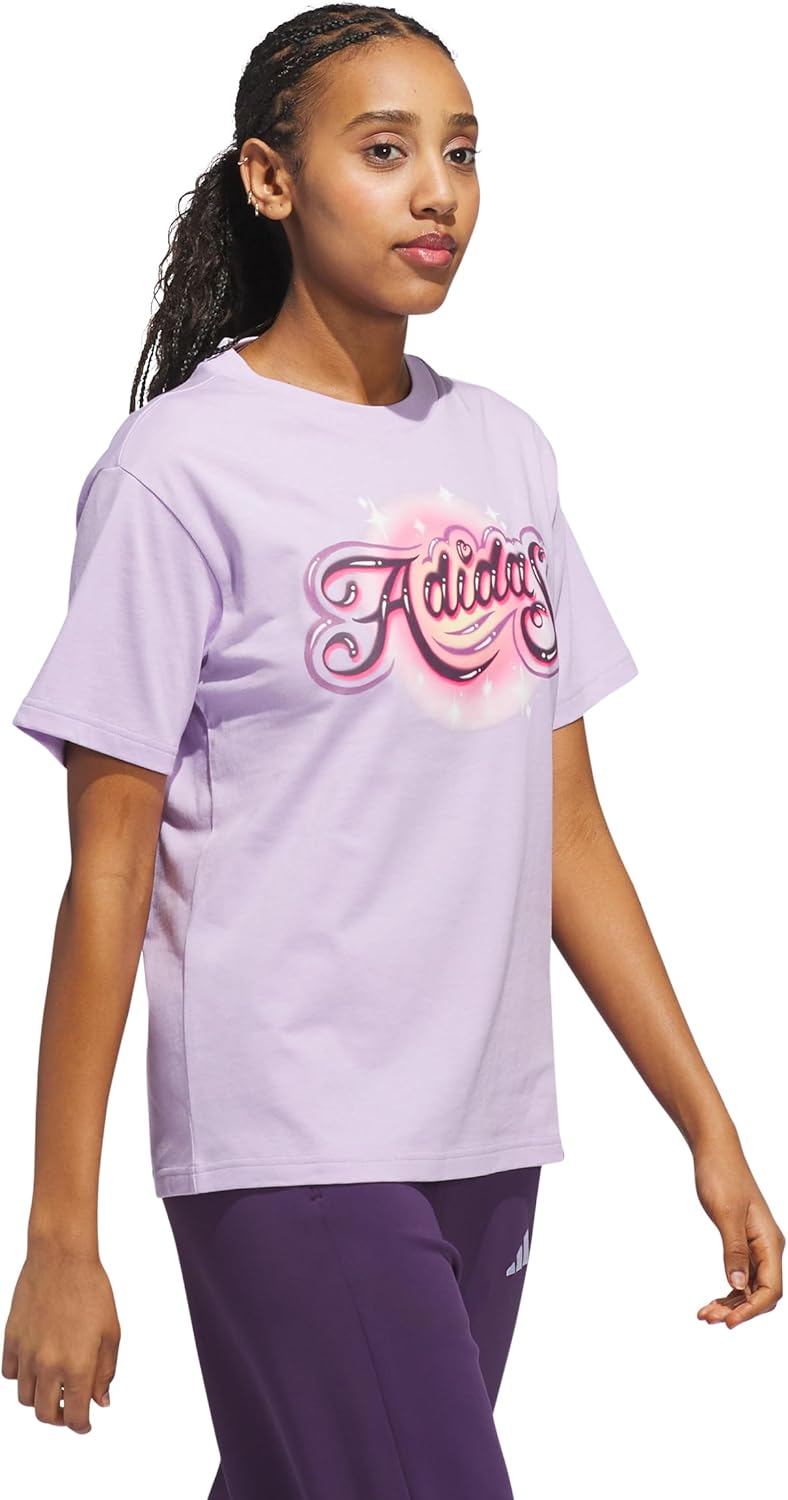 Adidas Womens Airbrushed Graphic T-Shirt - Image 7