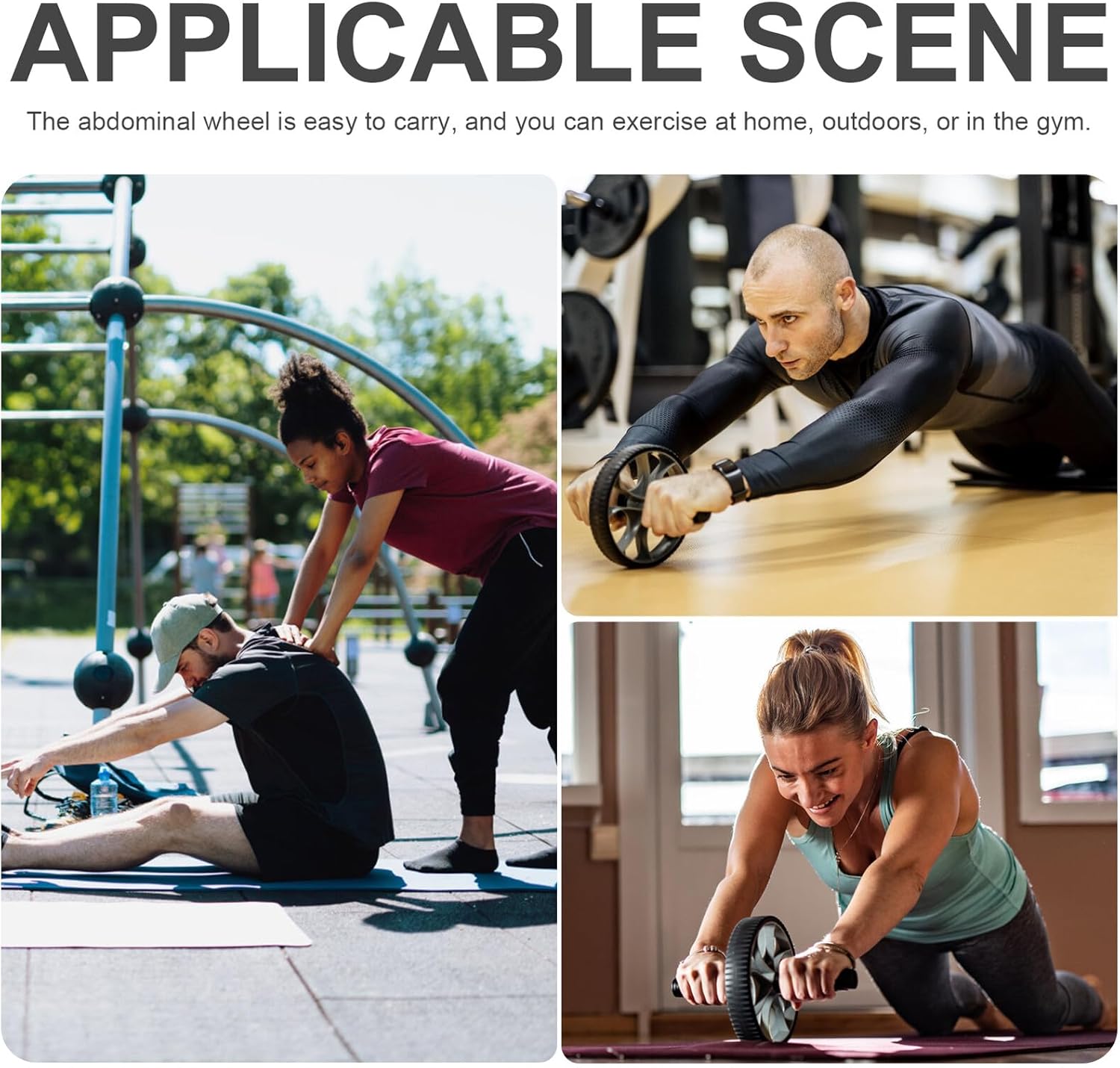 VICASKY Automatic Rebound Abdominal Wheel with Anti-skid Pad Core Strengthening Roller for Home Gym Fitness Pressure Resistant Belly Training Equipment Suitable for Men Beginners to Pros