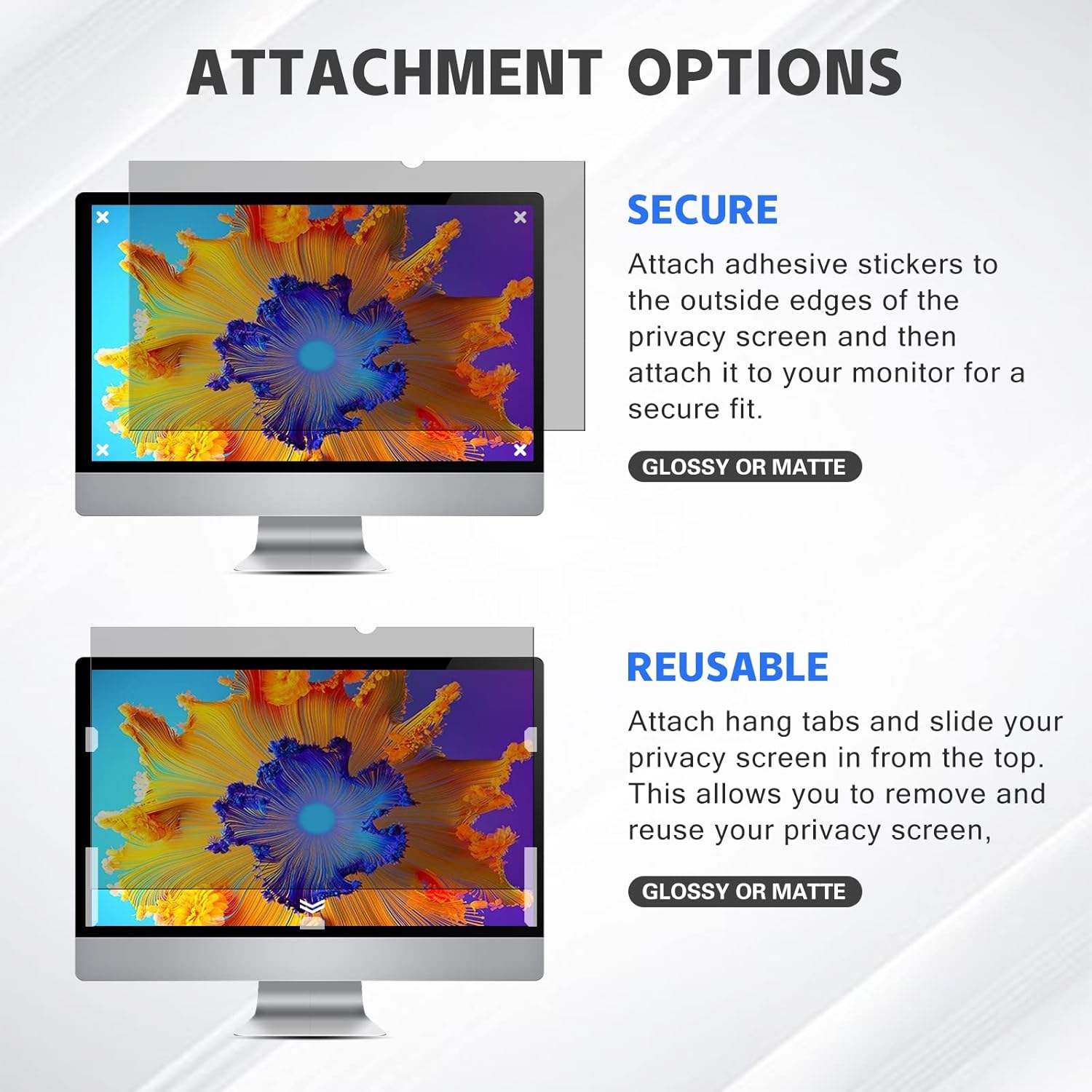23 Inch -（16:09） Aspect Ratio Computer Privacy Screen Filter for Widescreen Computer Monitor - Anti-Glare - Anti-Scratch Protector Film for Data confidentiality