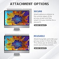 Vista 7 de JTS Filtro de pantalla de privacidad de computadora con relación de aspecto 169 de 24 pulgadas para monitor de computadora de pantalla ancha
