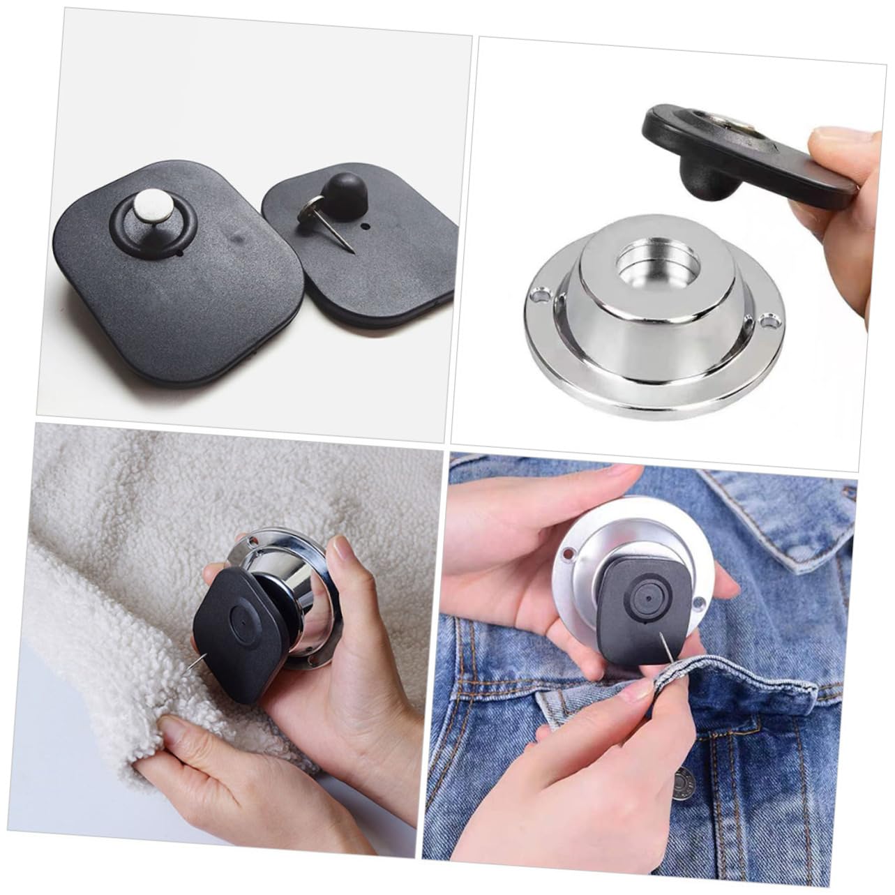 SOLUSTRE 1 Set Per Abbigliamento Antitaccheggio Anti Etichette Per Vestiti Etichette Magnetiche Per Vestiti Etichetta Antifurto Per Vestiti Abs Black 50 Pezzi