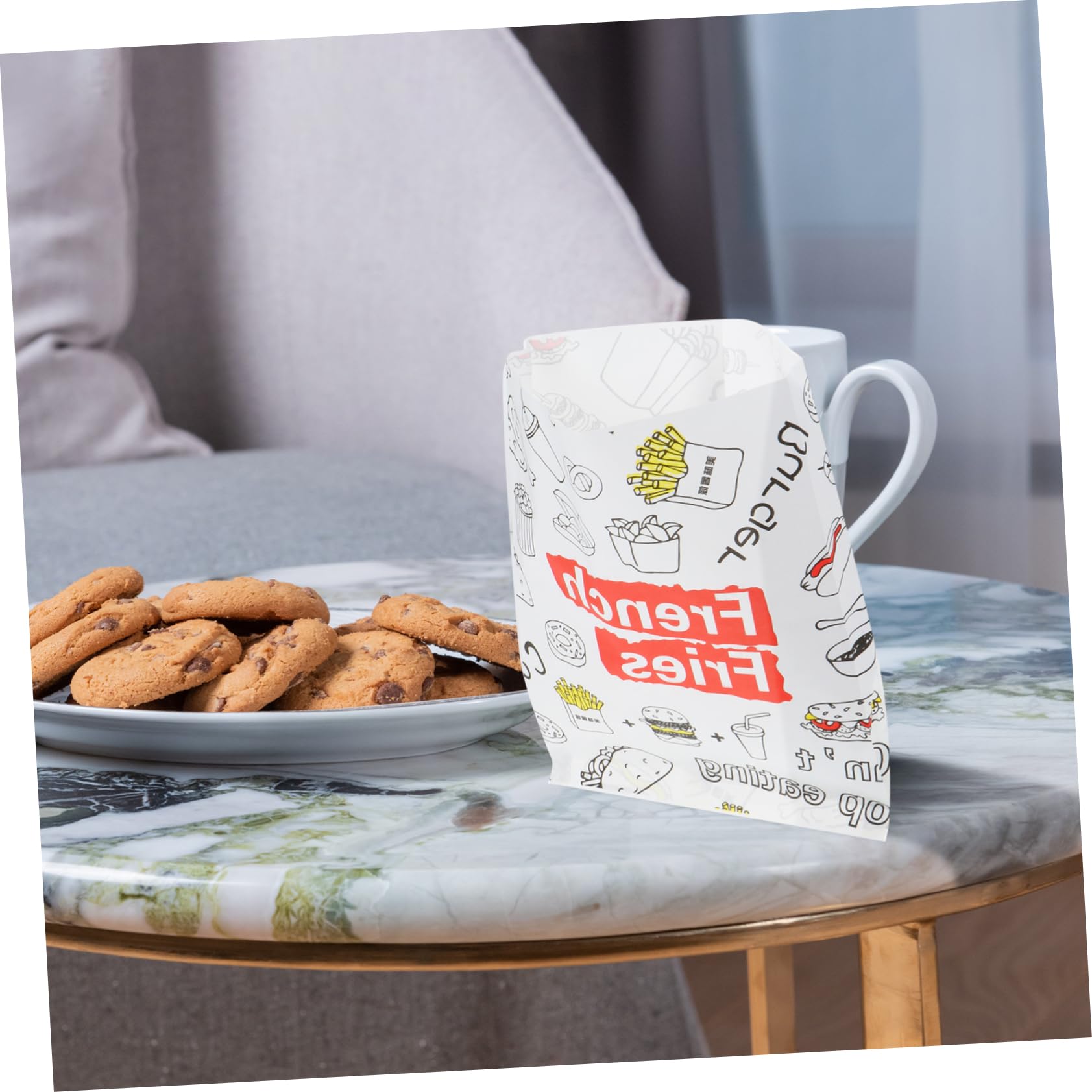 300piezas Bolsa Desechable Para Alimentos Unidades Para Papas Fritas Ligera y Práctica