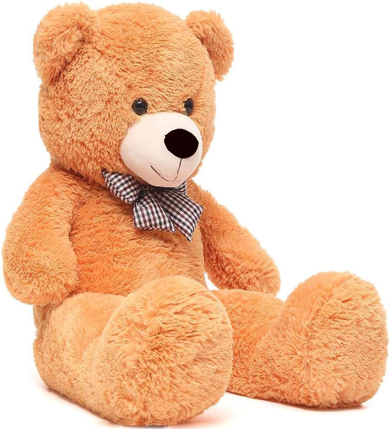 Papyonlu Sevimli Peluş Şaşkın Ayı 80 cm - Sevgiliye Özel HEDİYE Kahverengi